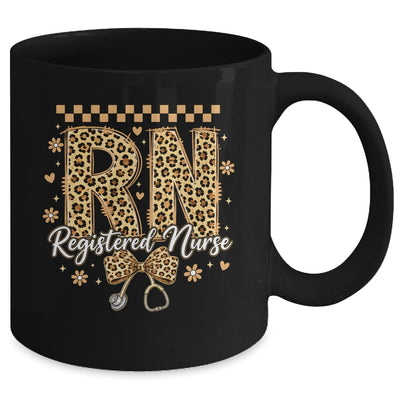 Cute RN Registered Nurse Leopard Nursing Coquette Women Mug | teecentury