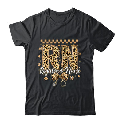 Cute RN Registered Nurse Leopard Nursing Coquette Women Shirt & Hoodie | teecentury