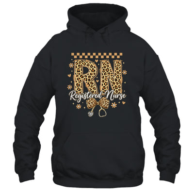 Cute RN Registered Nurse Leopard Nursing Coquette Women Shirt & Hoodie | teecentury