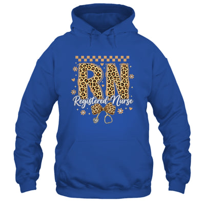Cute RN Registered Nurse Leopard Nursing Coquette Women Shirt & Hoodie | teecentury
