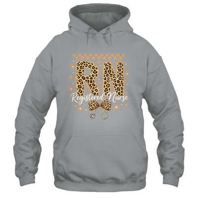Cute RN Registered Nurse Leopard Nursing Coquette Women Shirt & Hoodie | teecentury