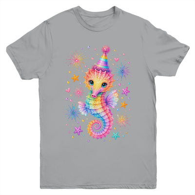 Cute Rainbow Seahorse Birthday Girl Summer Ocean Aquarium Youth Shirt | teecentury