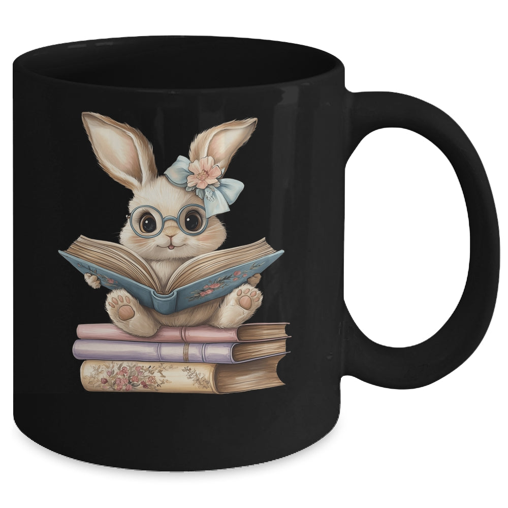 Cute Reading Bunny Easter Books Reader Teacher Girls Women Mug | teecentury