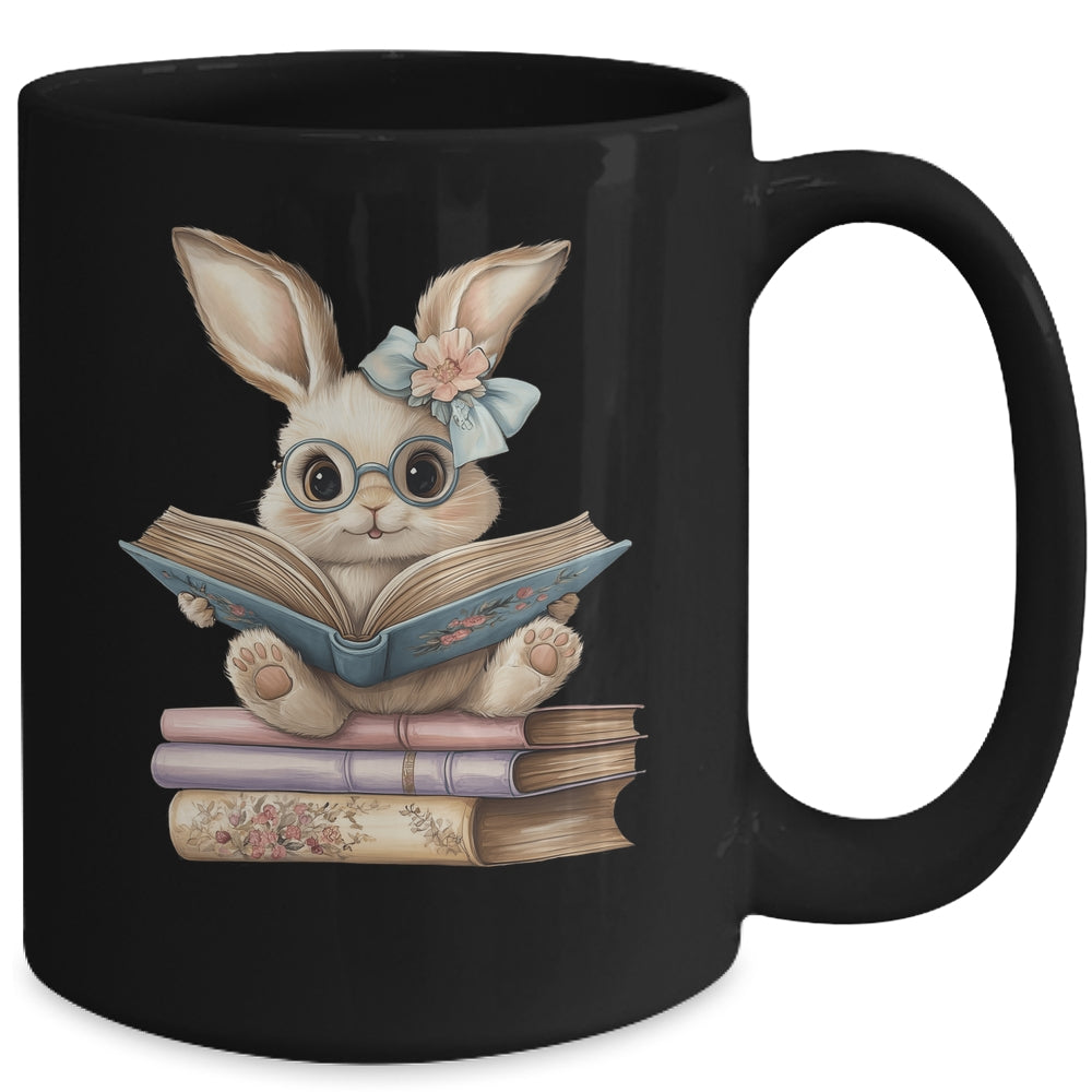 Cute Reading Bunny Easter Books Reader Teacher Girls Women Mug | teecentury