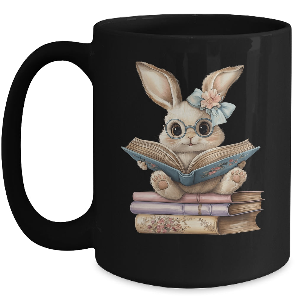Cute Reading Bunny Easter Books Reader Teacher Girls Women Mug | teecentury