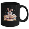 Cute Reading Bunny Glasses Books Bookworm Reader Teacher Mug | teecentury