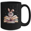 Cute Reading Bunny Glasses Books Bookworm Reader Teacher Mug | teecentury