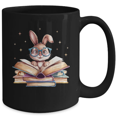 Cute Reading Bunny Glasses Books Bookworm Reader Teacher Mug | teecentury