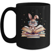 Cute Reading Bunny Glasses Books Bookworm Reader Teacher Mug | teecentury