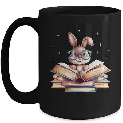 Cute Reading Bunny Glasses Books Bookworm Reader Teacher Mug | teecentury