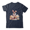 Cute Reading Bunny Glasses Books Bookworm Reader Teacher Shirt & Tank Top | teecentury