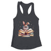 Cute Reading Bunny Glasses Books Bookworm Reader Teacher Shirt & Tank Top | teecentury