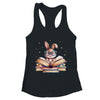 Cute Reading Bunny Glasses Books Bookworm Reader Teacher Shirt & Tank Top | teecentury