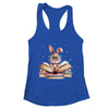Cute Reading Bunny Glasses Books Bookworm Reader Teacher Shirt & Tank Top | teecentury