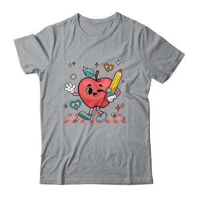 Cute Retro Checkered Apple With Face Teacher Pencil School Shirt & Hoodie | teecentury