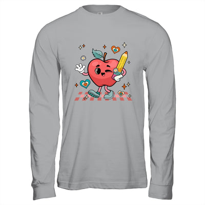 Cute Retro Checkered Apple With Face Teacher Pencil School Shirt & Hoodie | teecentury