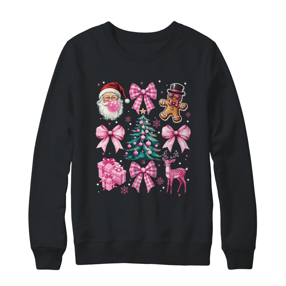 Cute Retro Coquette Bow Pink Christmas Tree Women Kids Girls Shirt & Sweatshirt | teecentury