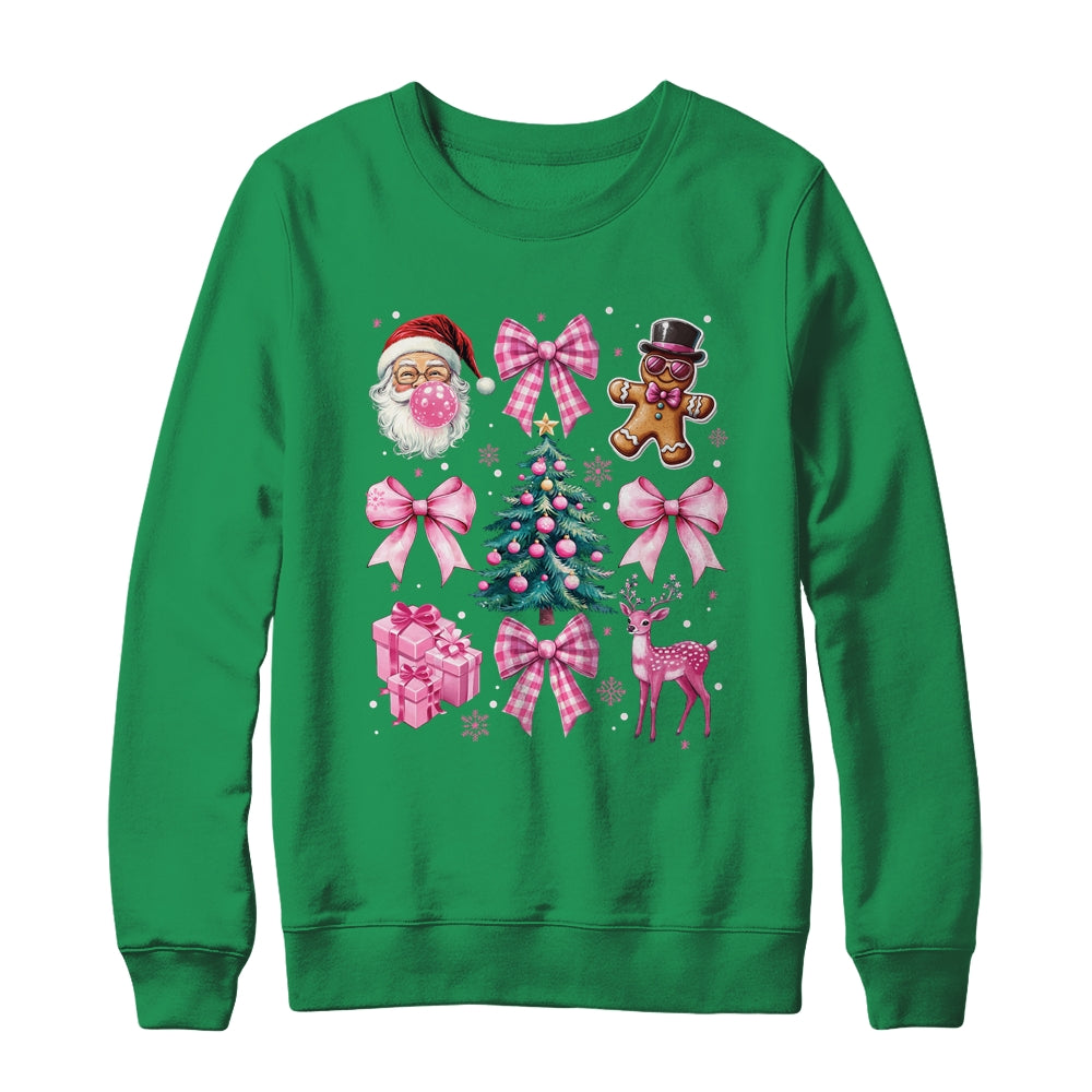 Cute Retro Coquette Bow Pink Christmas Tree Women Kids Girls Shirt & Sweatshirt | teecentury