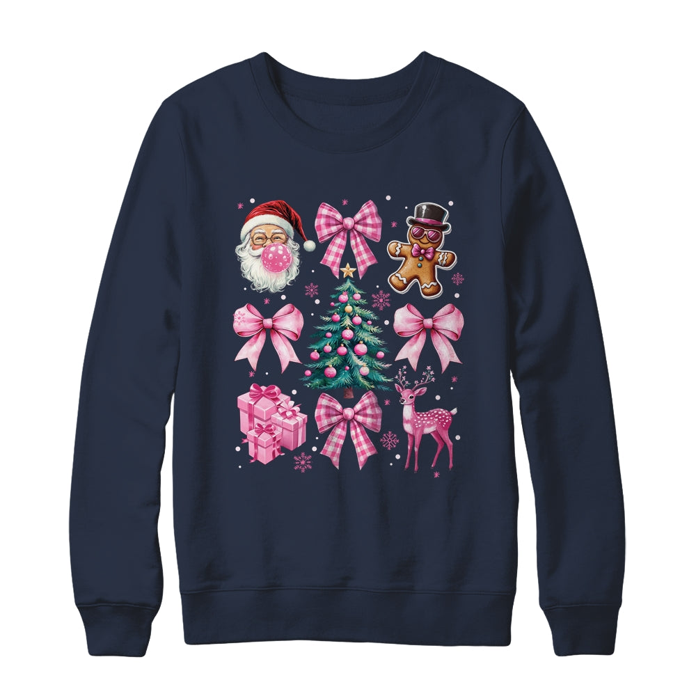 Cute Retro Coquette Bow Pink Christmas Tree Women Kids Girls Shirt & Sweatshirt | teecentury
