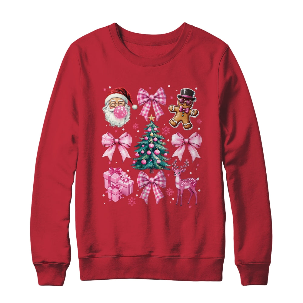 Cute Retro Coquette Bow Pink Christmas Tree Women Kids Girls Shirt & Sweatshirt | teecentury