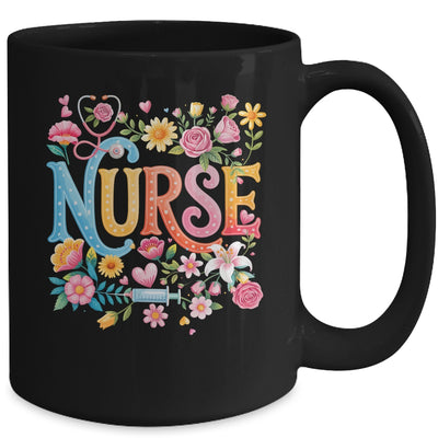 Cute Retro Groovy Nurse Flower Nursing Women Mug | teecentury