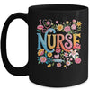 Cute Retro Groovy Nurse Flower Nursing Women Mug | teecentury