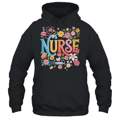 Cute Retro Groovy Nurse Flower Nursing Women Shirt & Tank Top | teecentury
