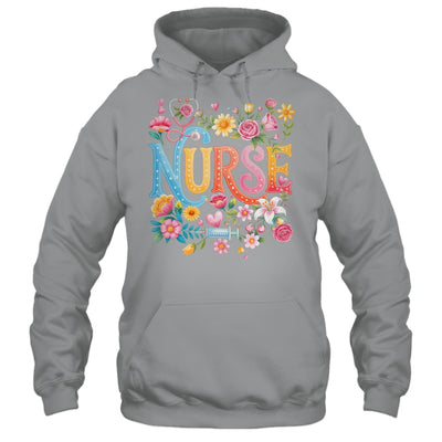 Cute Retro Groovy Nurse Flower Nursing Women Shirt & Tank Top | teecentury
