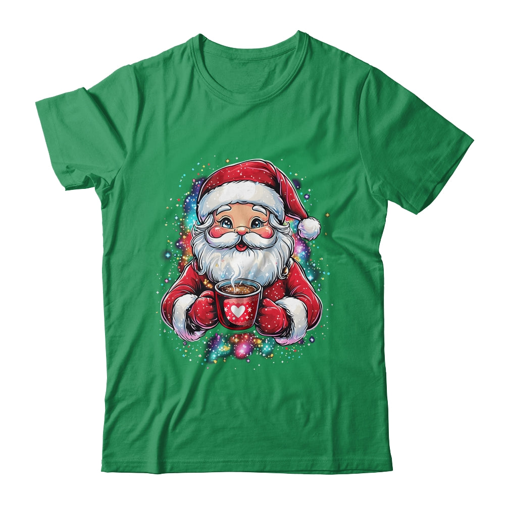 Cute Santa Claus Christmas Vibes Santa Hot Cocoa Girls Women Shirt & Sweatshirt | teecentury