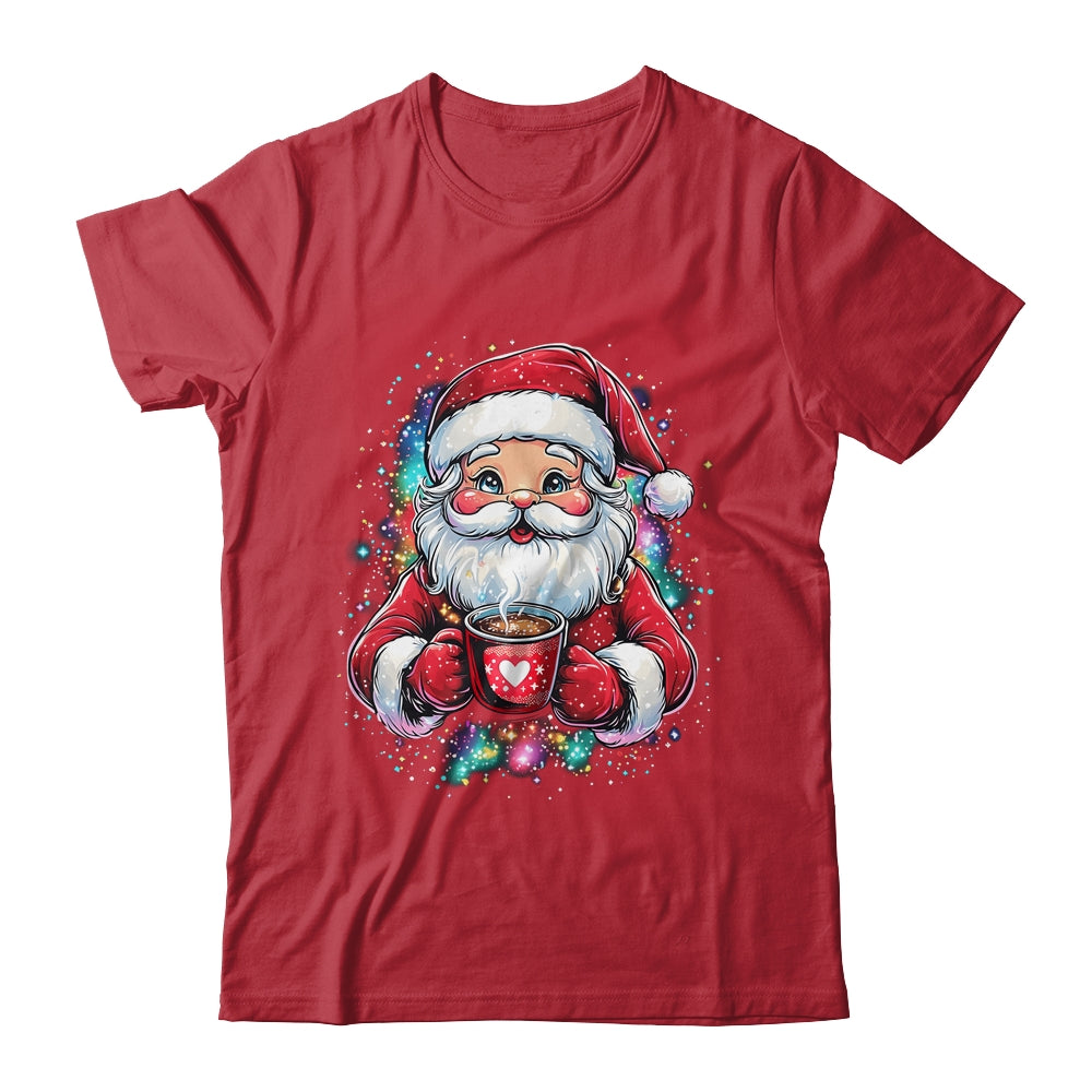 Cute Santa Claus Christmas Vibes Santa Hot Cocoa Girls Women Shirt & Sweatshirt | teecentury