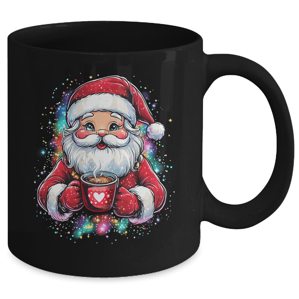 Cute Santa Claus Christmas Vibes Santa Hot Cocoa Girls Women Mug | teecentury