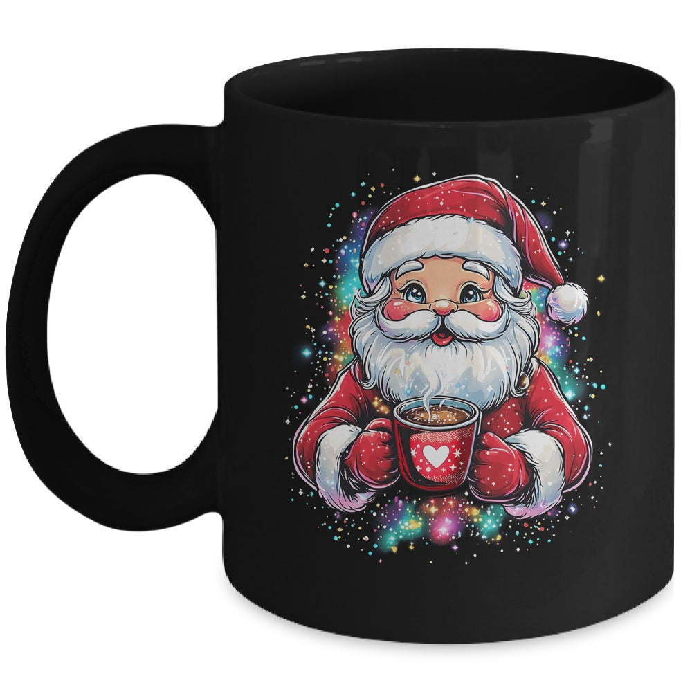 Cute Santa Claus Christmas Vibes Santa Hot Cocoa Girls Women Mug | teecentury