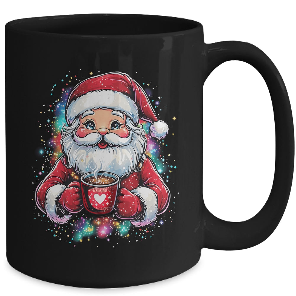 Cute Santa Claus Christmas Vibes Santa Hot Cocoa Girls Women Mug | teecentury