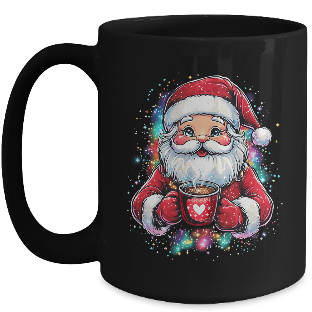 Cute Santa Claus Christmas Vibes Santa Hot Cocoa Girls Women Mug | teecentury