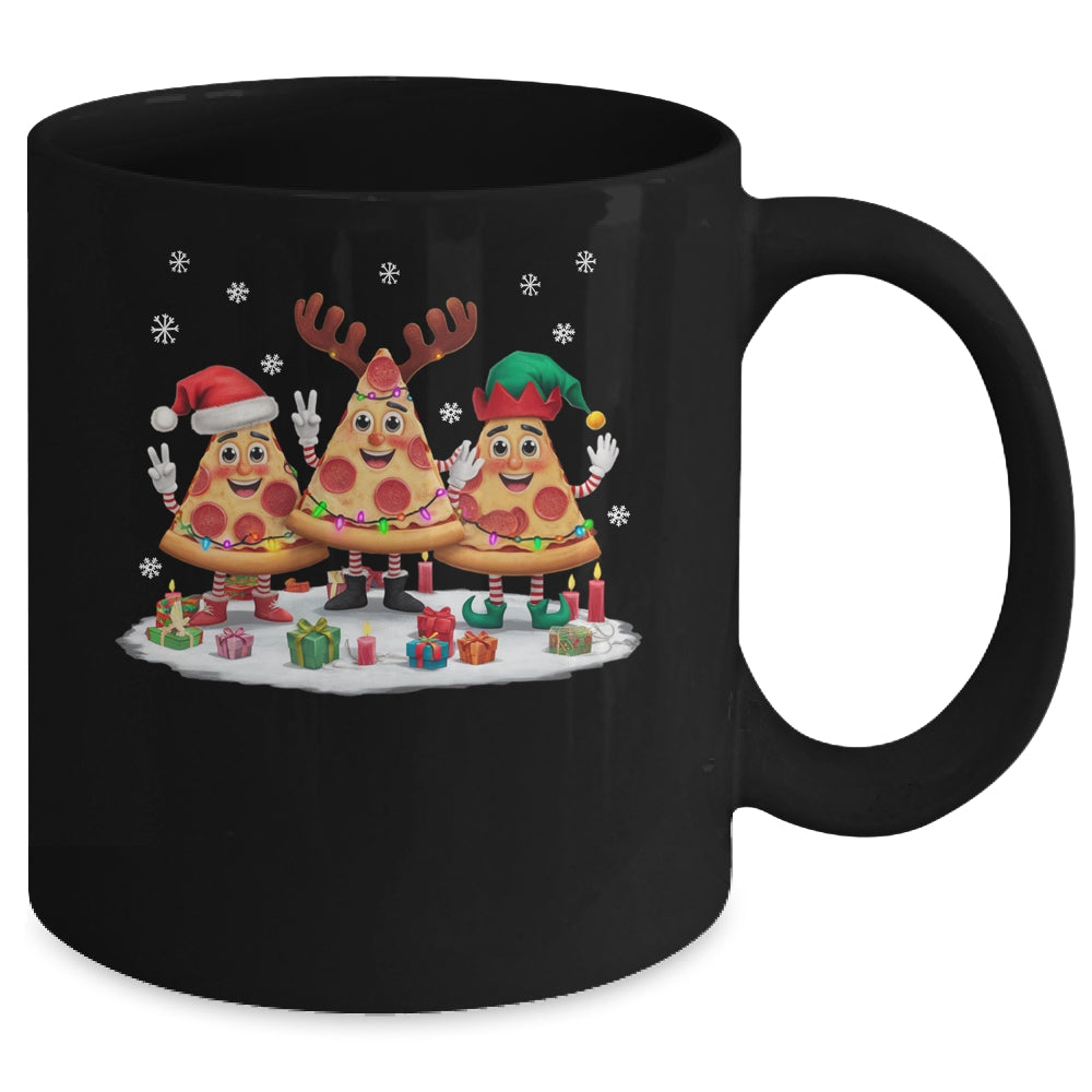 Cute Santa Reindeer Elf Pizza Christmas Womens Mens Kids Mug | teecentury