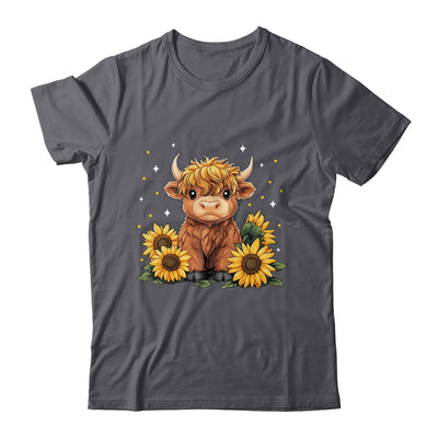 Cute Scottish Highland Cow Sunflower Highland Cow Farm Women Shirt & Tank Top | teecentury