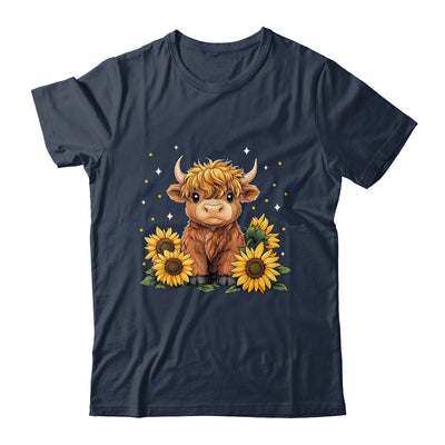 Cute Scottish Highland Cow Sunflower Highland Cow Farm Women Shirt & Tank Top | teecentury