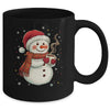 Cute Snowman Drink Coffee Winter Snowflake Snowman Christmas Mug | teecentury