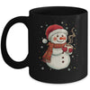 Cute Snowman Drink Coffee Winter Snowflake Snowman Christmas Mug | teecentury