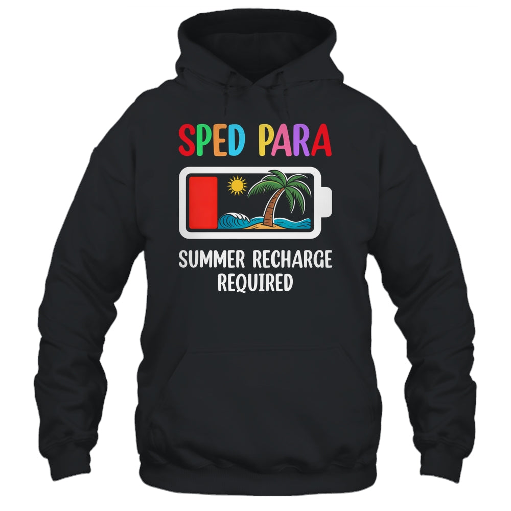 Cute Sped Para Summer Recharge Required Last Day Of School Shirt & Tank Top | teecentury