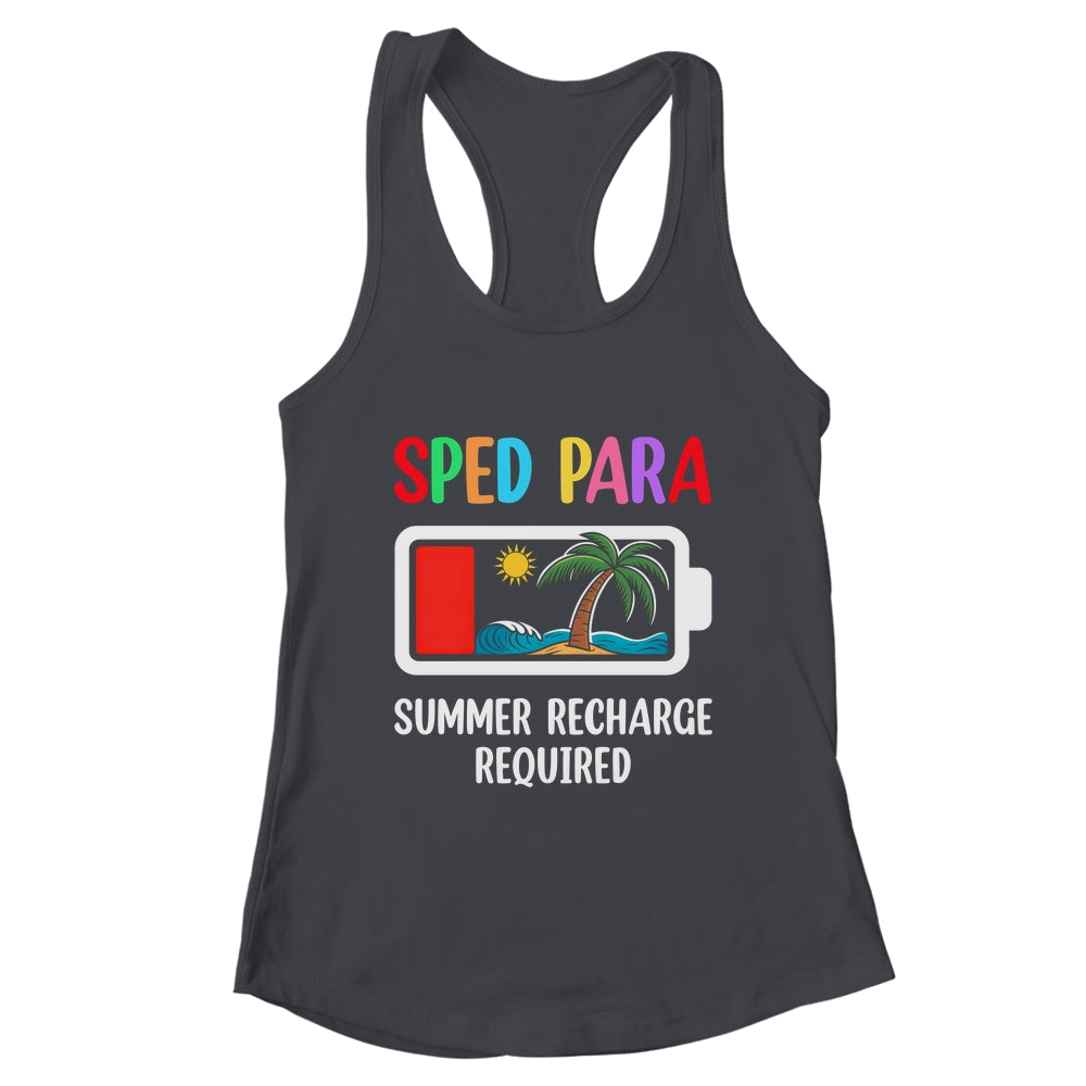 Cute Sped Para Summer Recharge Required Last Day Of School Shirt & Tank Top | teecentury