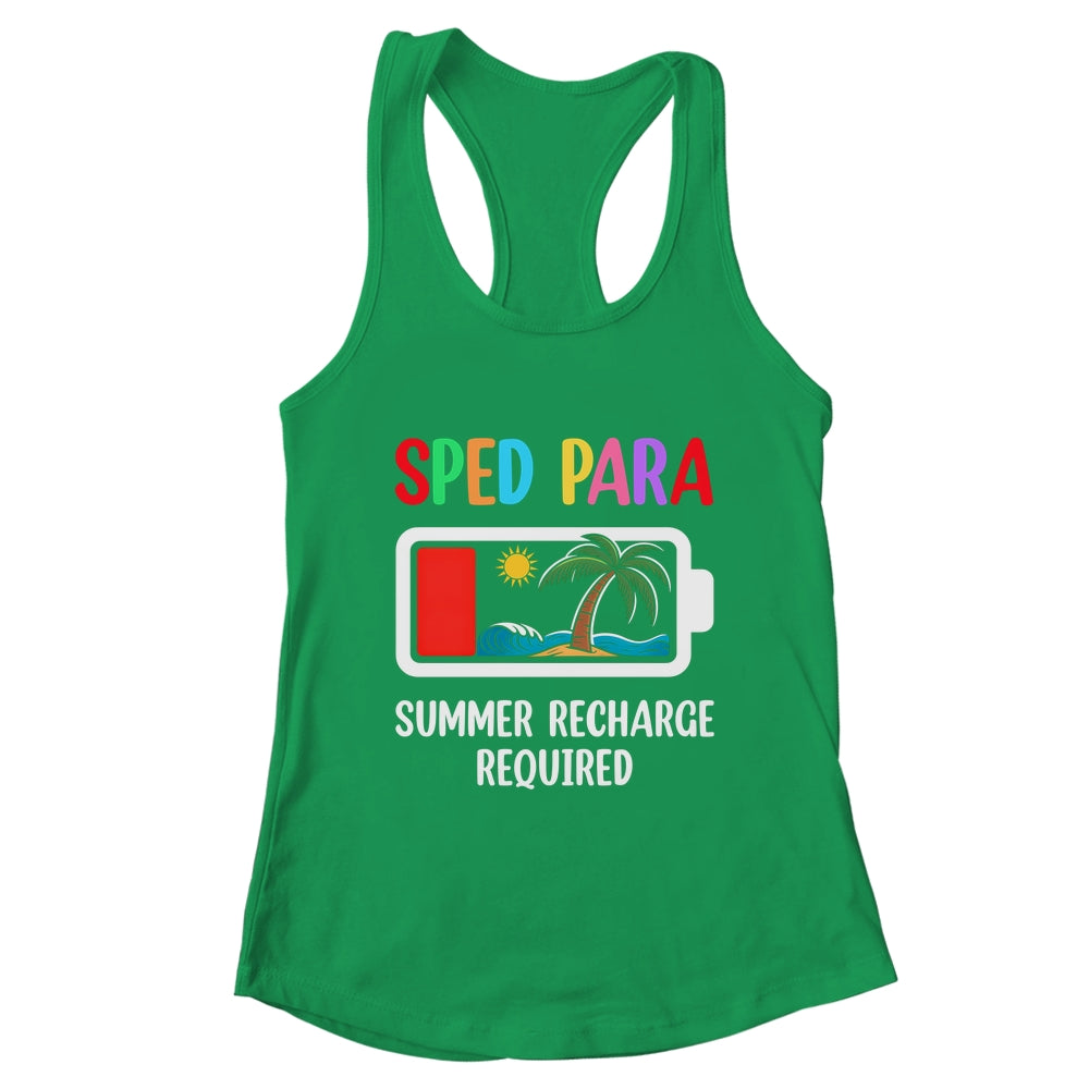 Cute Sped Para Summer Recharge Required Last Day Of School Shirt & Tank Top | teecentury
