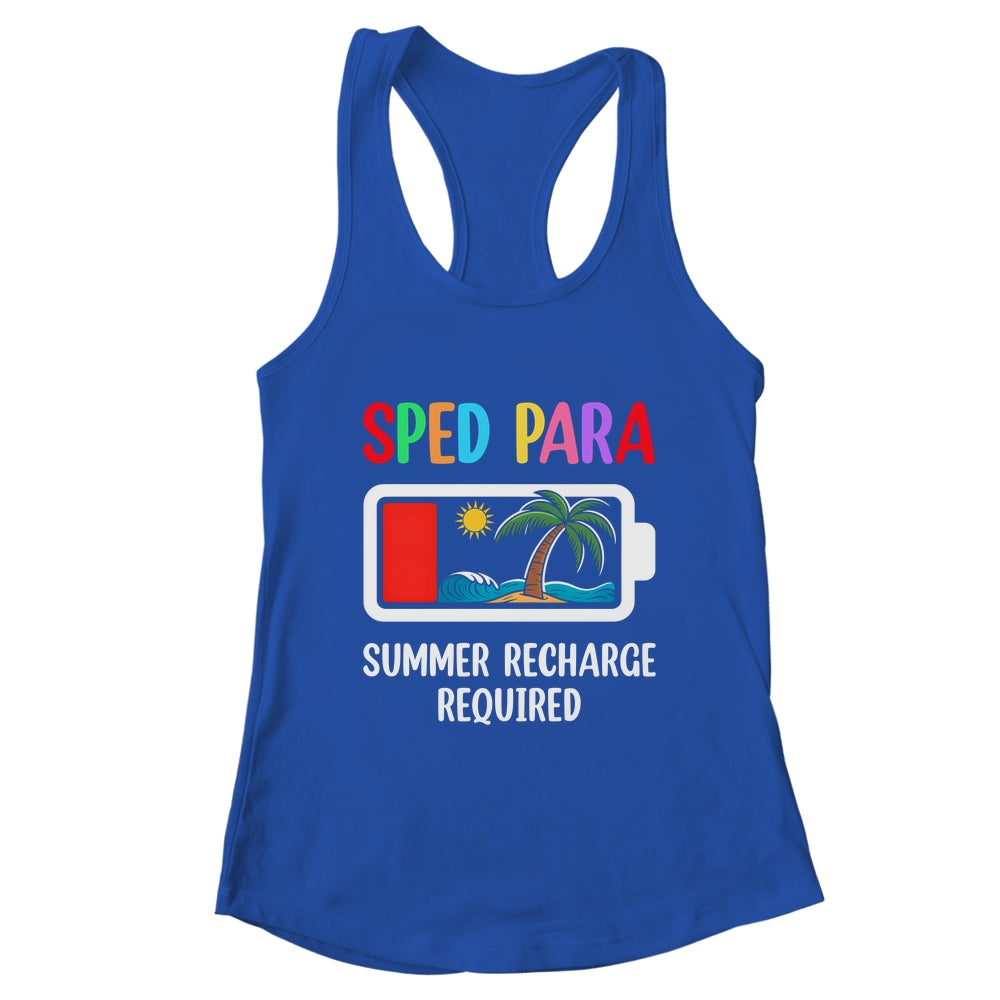 Cute Sped Para Summer Recharge Required Last Day Of School Shirt & Tank Top | teecentury