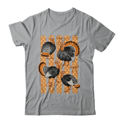 Cute Thanksgiving Turkey Stripes Coquette Bow Fall Women Shirt & Sweatshirt | teecentury