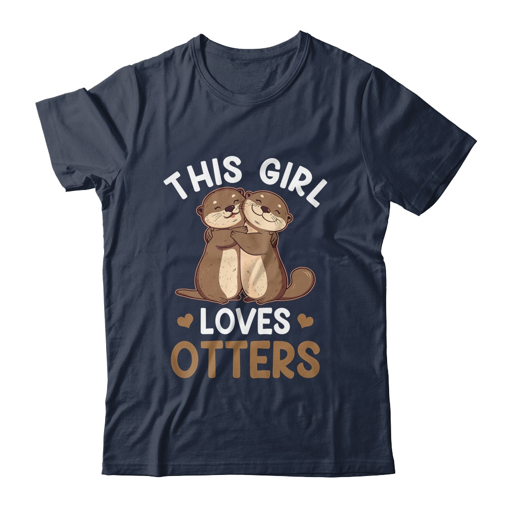Cute This Girl Loves Otters Lover Design For Girls Kids Shirt & Tank Top | teecentury