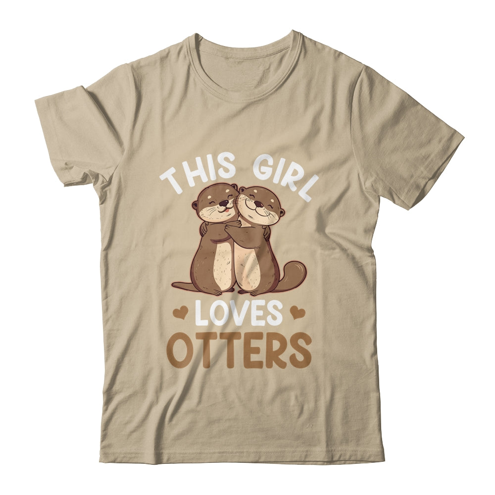 Cute This Girl Loves Otters Lover Design For Girls Kids Shirt & Tank Top | teecentury