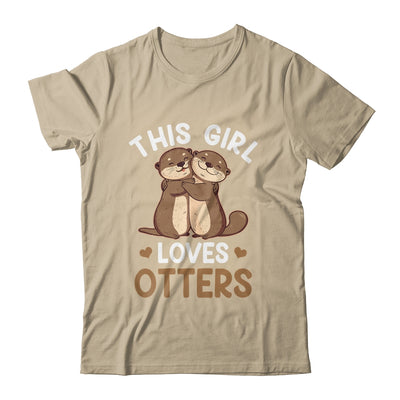 Cute This Girl Loves Otters Lover Design For Girls Kids Shirt & Tank Top | teecentury