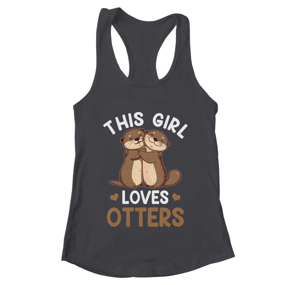 Cute This Girl Loves Otters Lover Design For Girls Kids Shirt & Tank Top | teecentury
