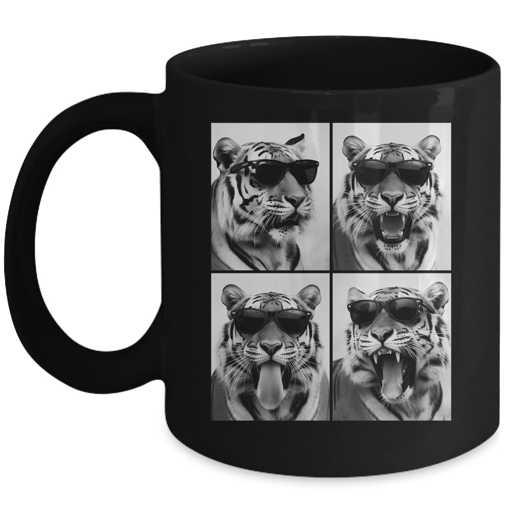 Cute Tigers With Sunglasses Cool Funny Animals Photo Booth Mug | teecentury