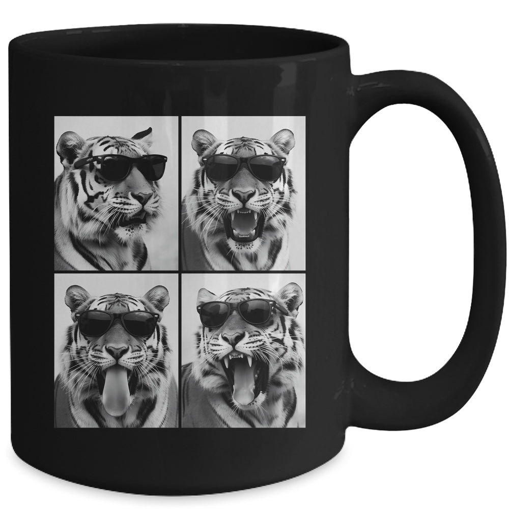 Cute Tigers With Sunglasses Cool Funny Animals Photo Booth Mug | teecentury